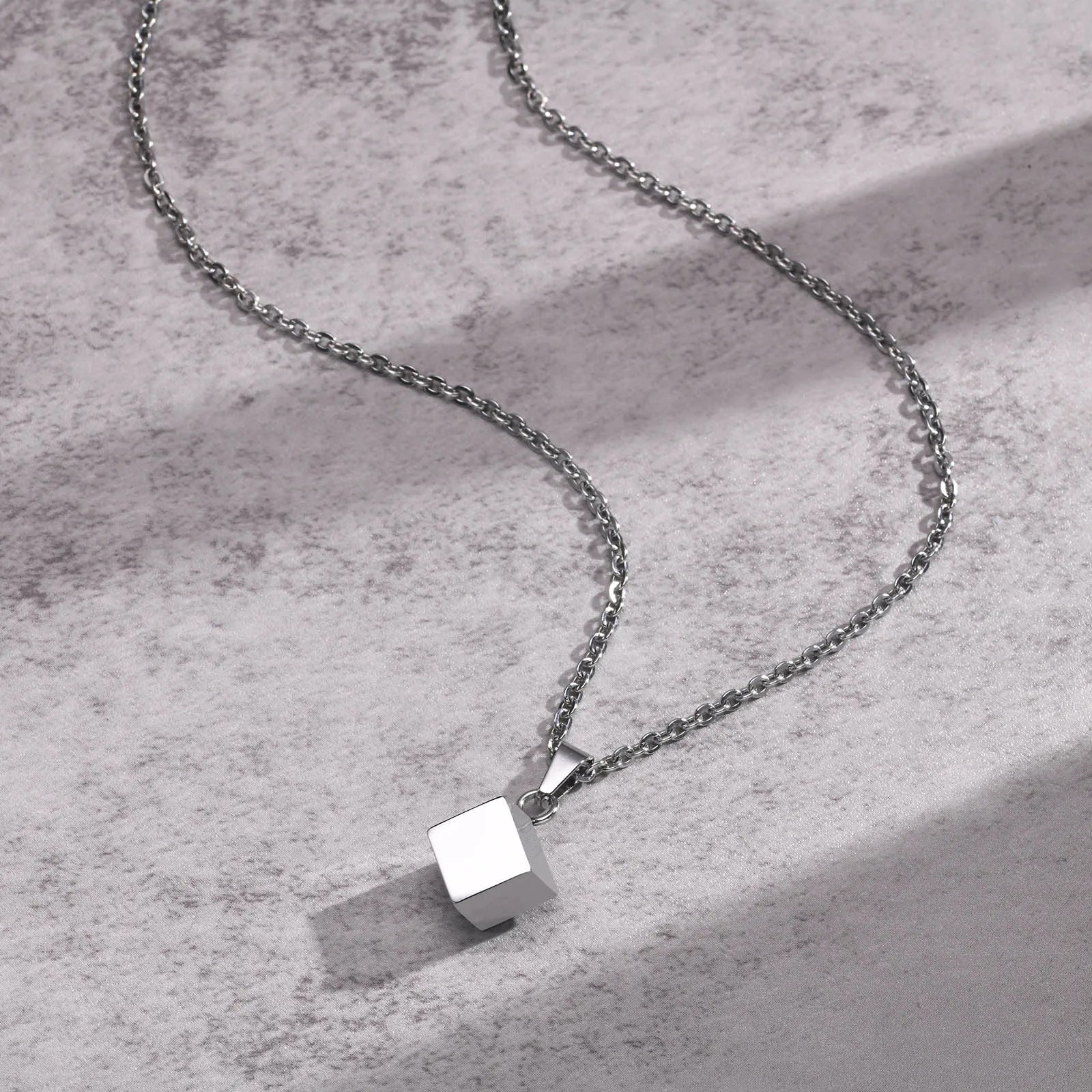 Solid Cube Necklace Pendant-Double Fancy