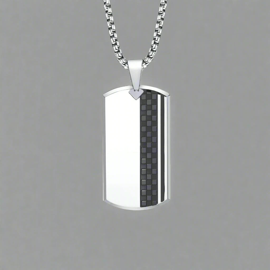 STEEL FASHION TAG NECKLACE