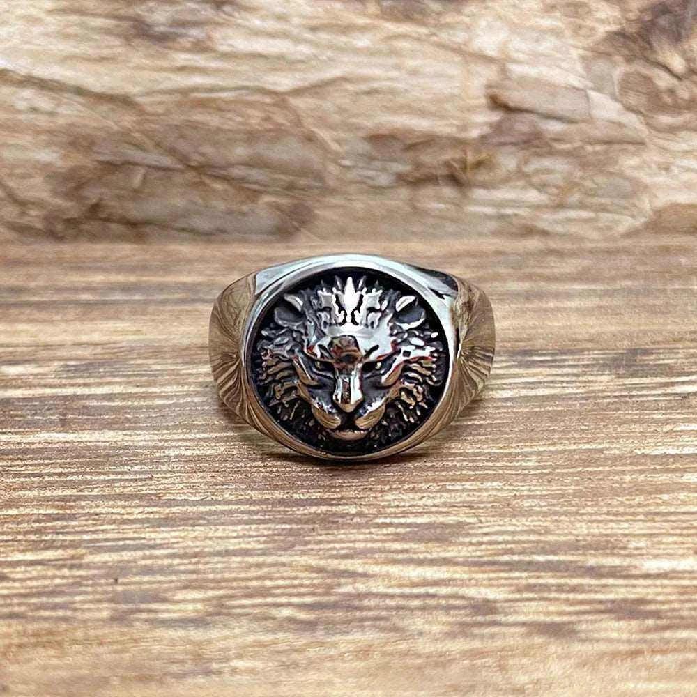 Stainless Steel Lion Ring - Double Fancy