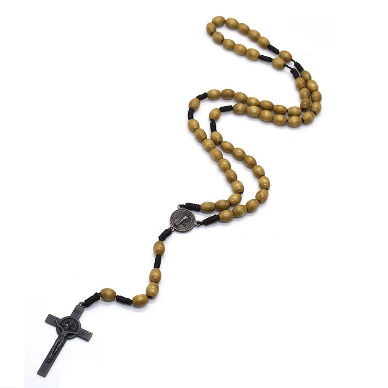 WOOD BEADS PRAYER ROSARY