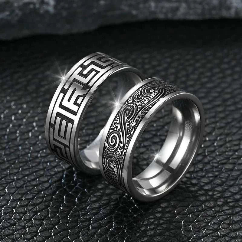 TITANIUM STEEL RETRO RING