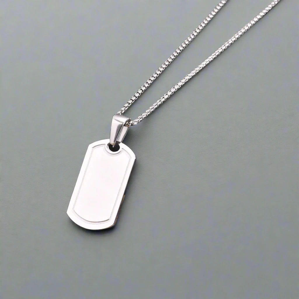 STEEL STYLISH TAG NECKLACE