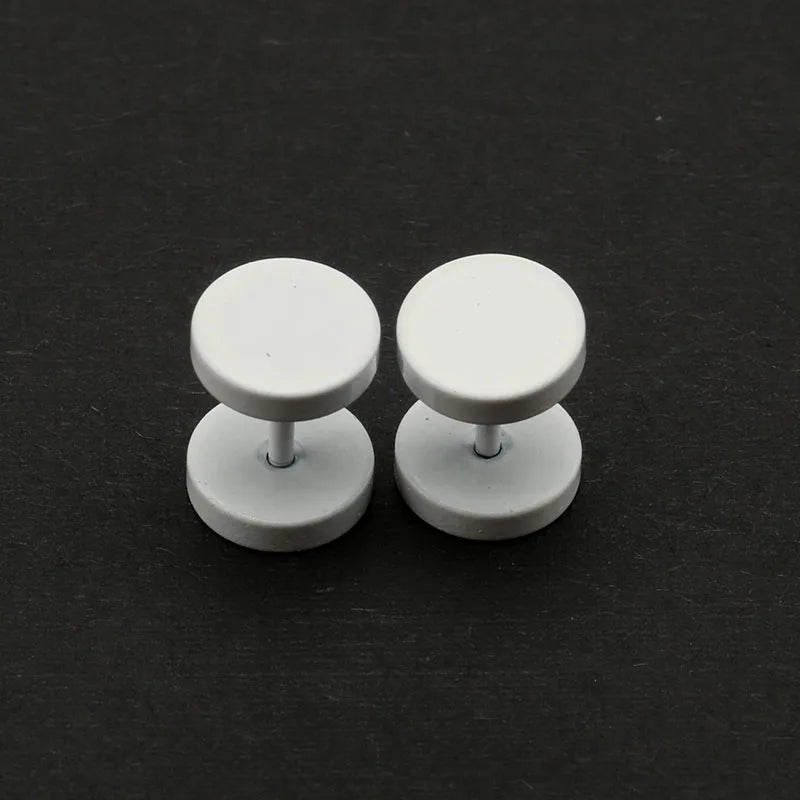 WHITE STAINLESS STEEL STUD EARRING