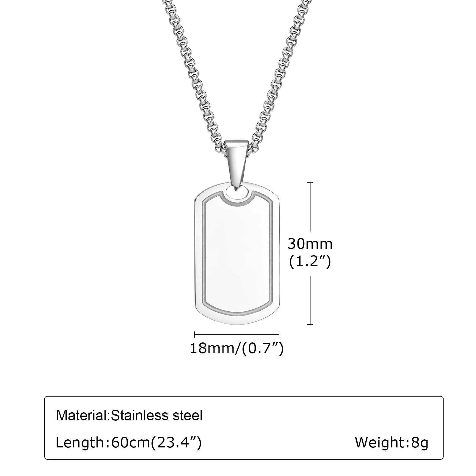 STEEL STYLISH TAG NECKLACE