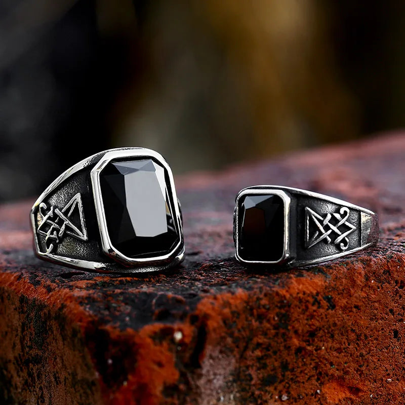 LUCIFER BLACK STONE RING