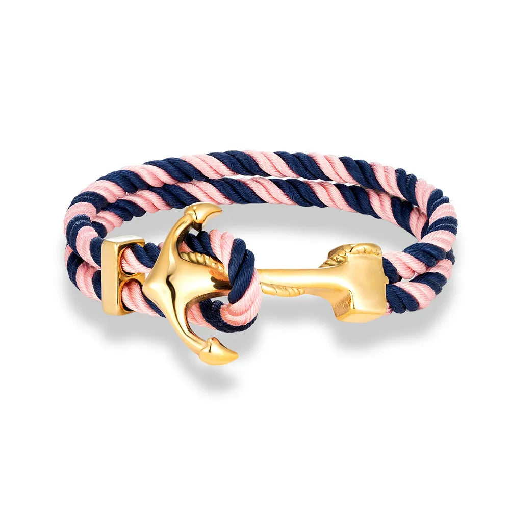 Gold Rope Anchor Bracelet-Double Fancy