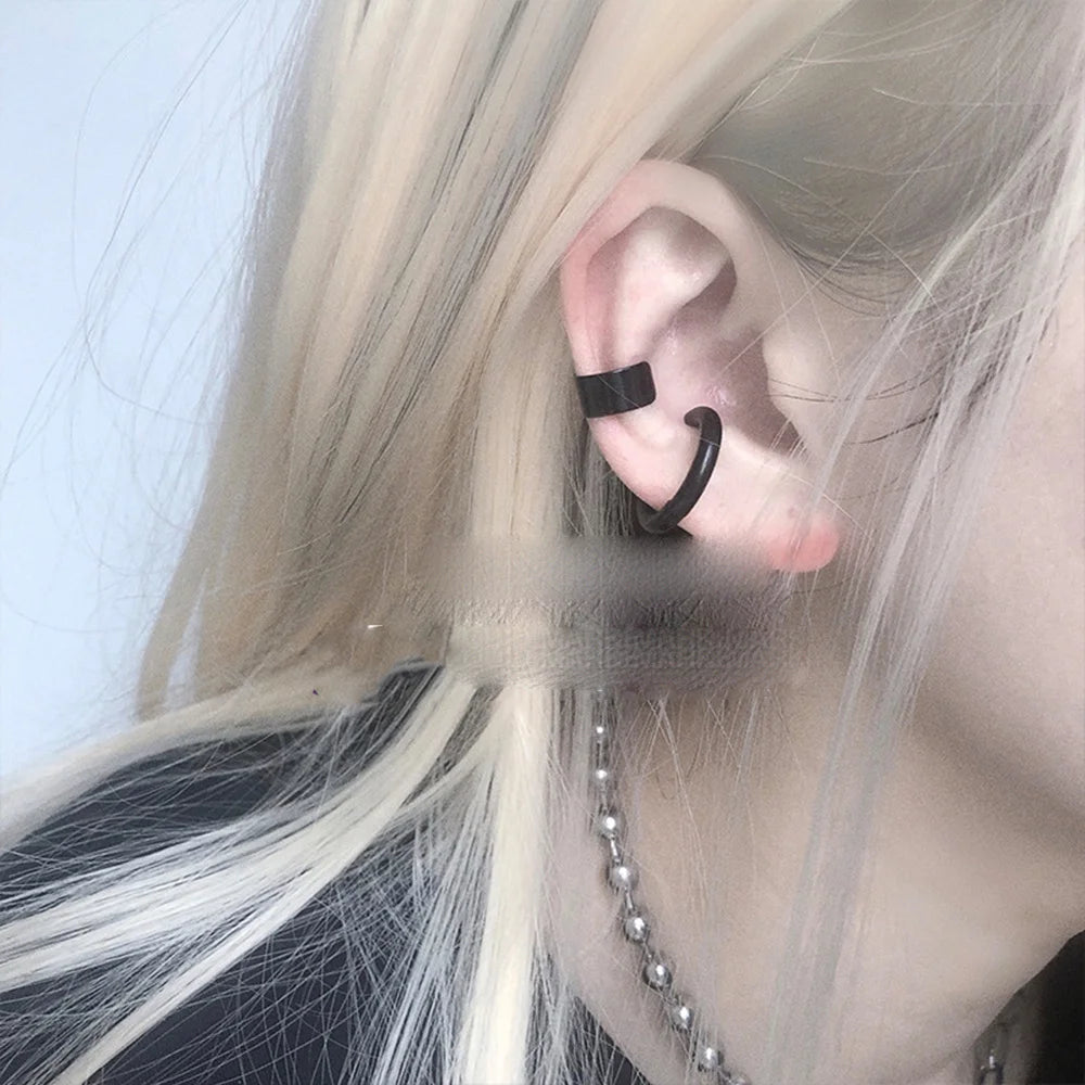 STEEL CIRCILE CLIP ON EARRINGS